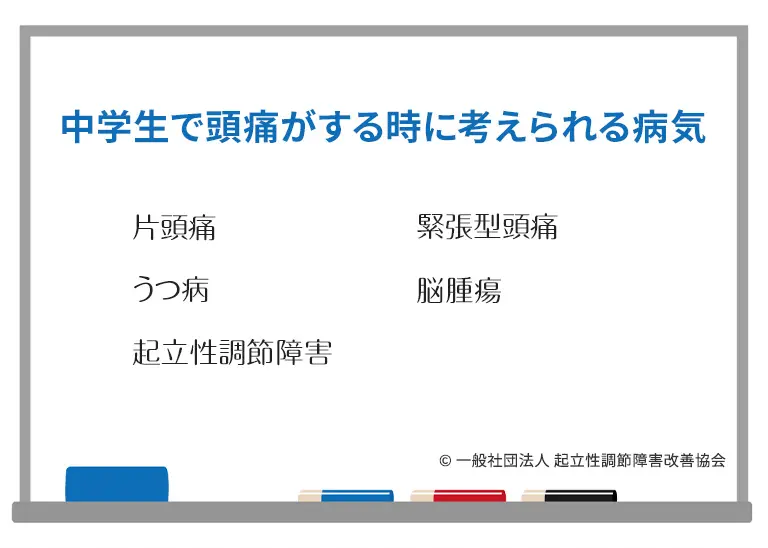 中学生で頭痛がする時に考えられる病気