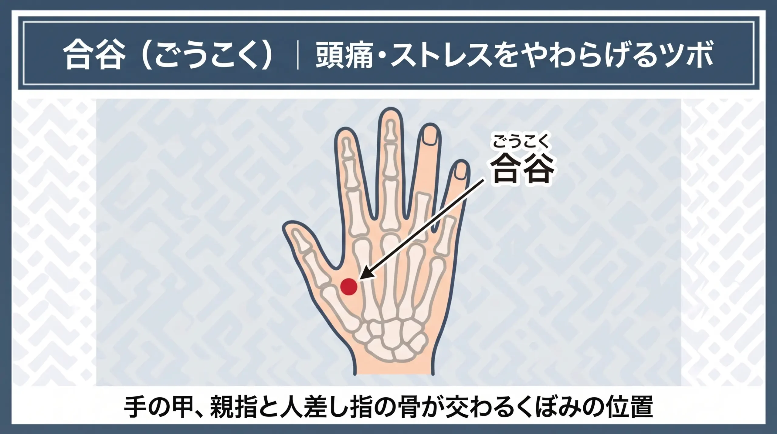合谷（ごうこく）｜頭痛・ストレスをやわらげるツボ